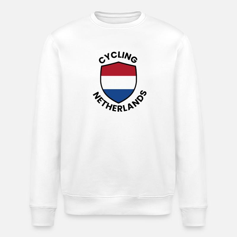 Dutch Bicycle Crest - Stanley/Stella ROLLER Unisex Organic Sweatshirt - white