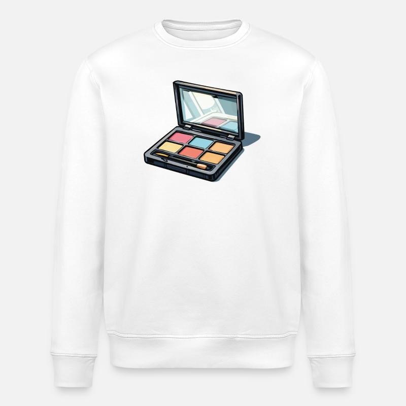 Farbenpalette Kunst: Makeup-Illustration - Stanley/Stella Unisex Bio-Sweatshirt ROLLER - Weiß