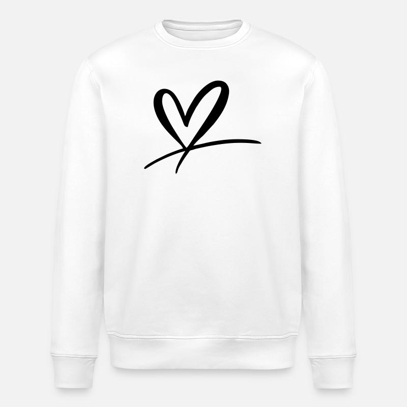 Herz - Stanley/Stella Unisex Bio-Sweatshirt ROLLER - Weiß