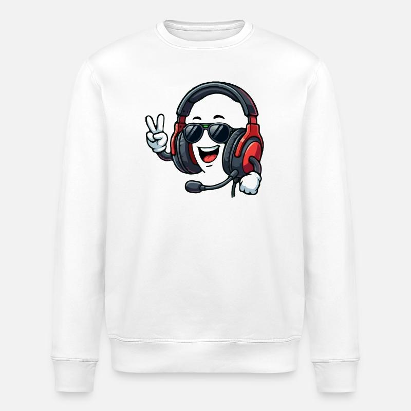 Happy Gaming-Headset - Stanley/Stella Unisex Bio-Sweatshirt ROLLER - Weiß