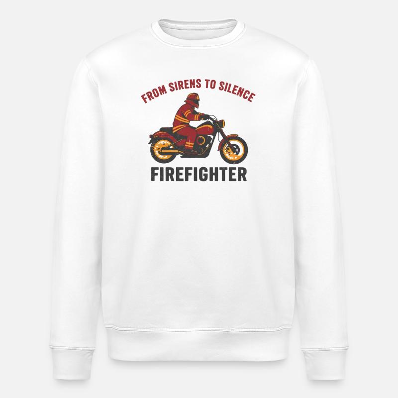 Feuerwehrmann-Biker-Abzeichen Schablone Kunst - Stanley/Stella Unisex Bio-Sweatshirt ROLLER - Weiß