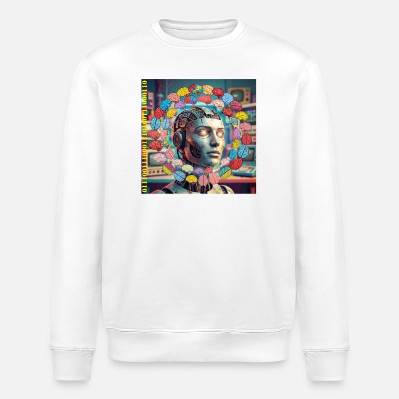 Android avec satellites cérébraux - Sweat bio ROLLER Stanley/Stella Unisexe - blanc
