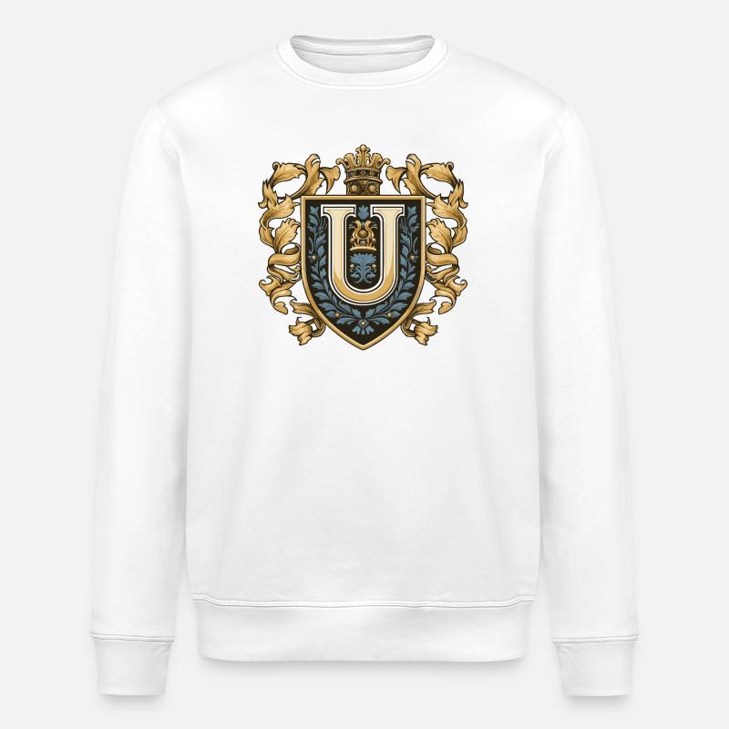 U Buchstabe Name Krone - Stanley/Stella Unisex Bio-Sweatshirt ROLLER - Weiß
