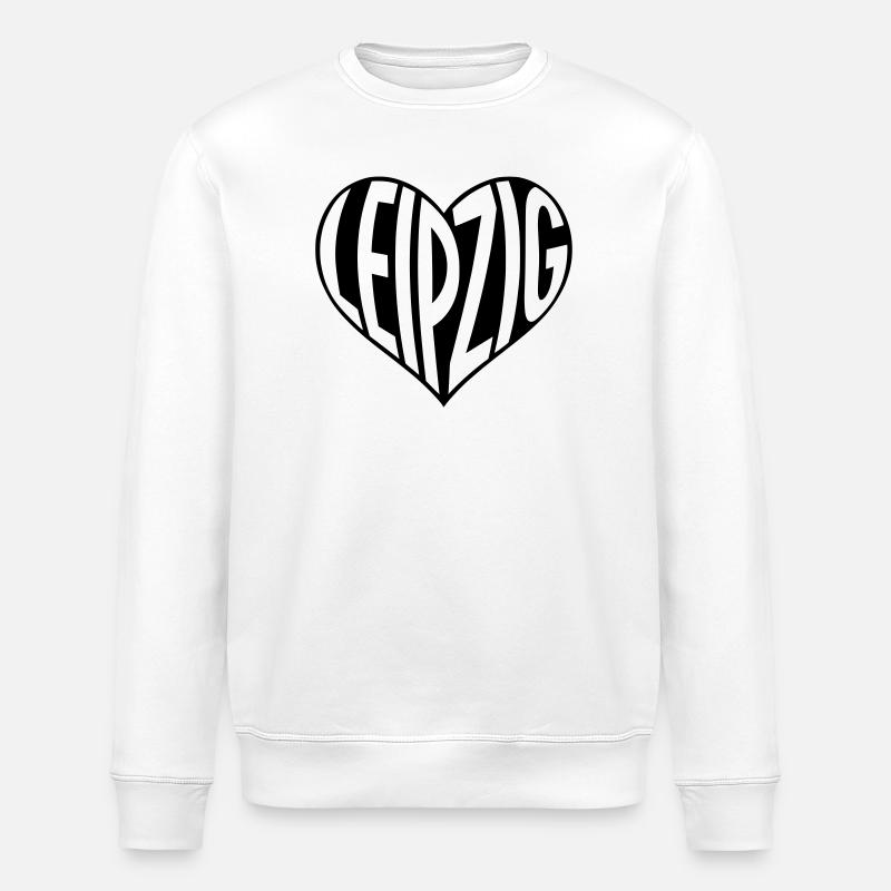 Leipzig Herz Typo - Stanley/Stella Unisex Bio-Sweatshirt ROLLER - Weiß