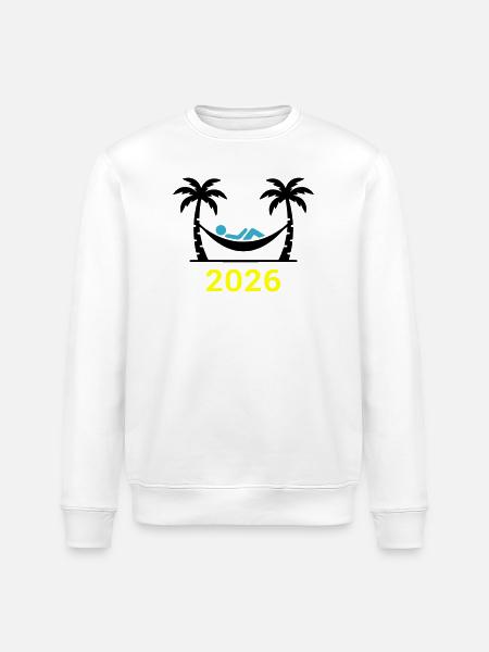Hammock Palm Trees 2026 - Stanley/Stella ROLLER Unisex Organic Sweatshirt - white