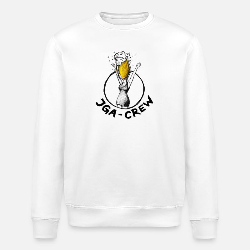 JGA-Crew: Bier-Illustration - Stanley/Stella Unisex Bio-Sweatshirt ROLLER - Weiß