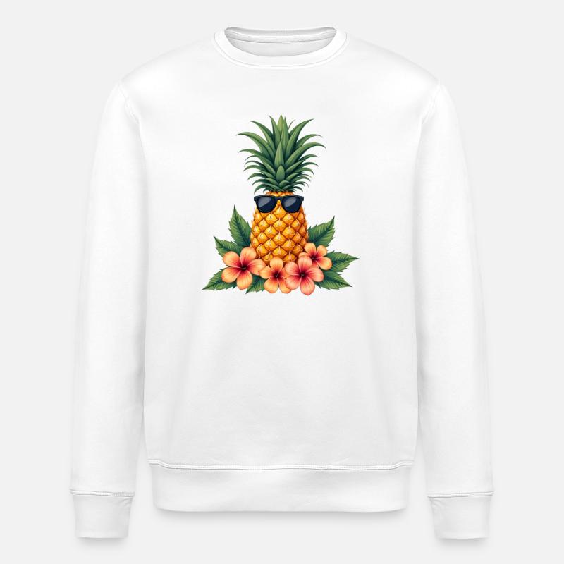 Ananas - Sweat bio ROLLER Stanley/Stella Unisexe - blanc