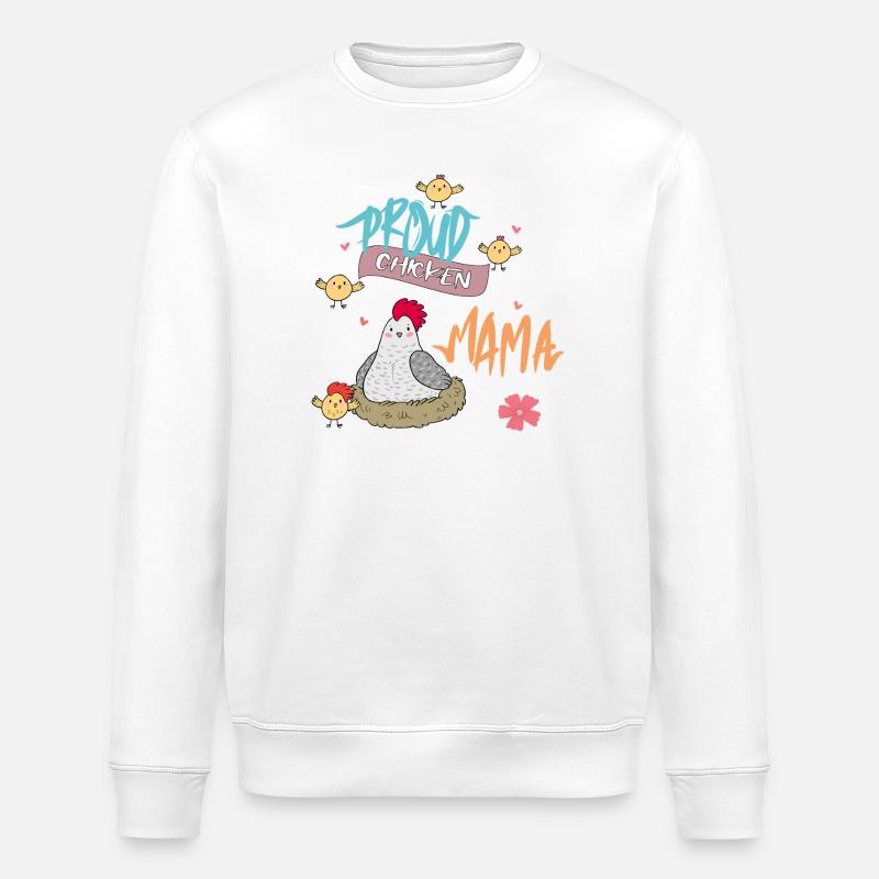 Fière Maman de la Poule - Sweat bio ROLLER Stanley/Stella Unisexe - blanc