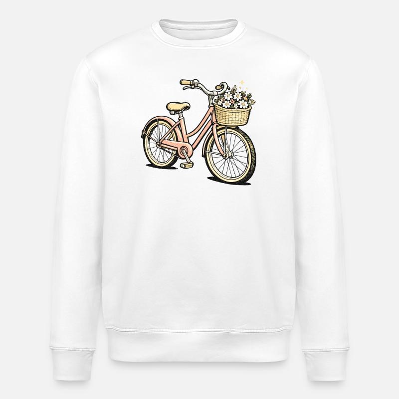 Panier de fleurs Style Vélo Pastel - Sweat bio ROLLER Stanley/Stella Unisexe - blanc