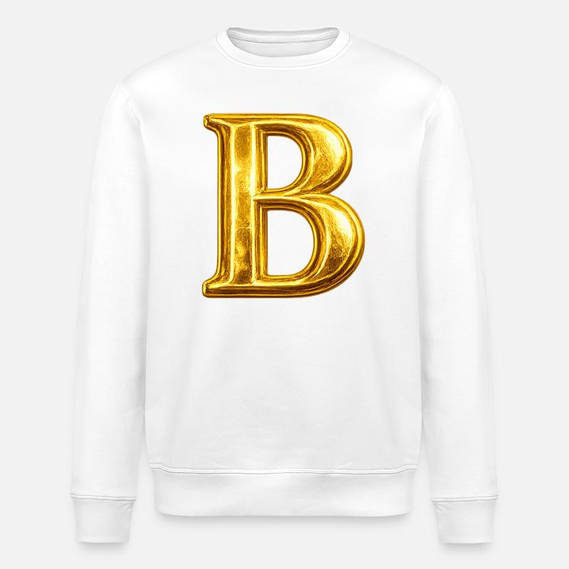 Monogramme « B » doré - Sweat bio ROLLER Stanley/Stella Unisexe - blanc