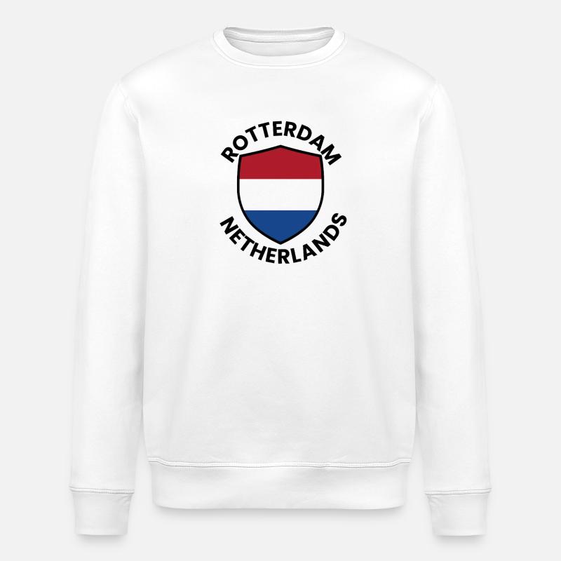 Rotterdam Shield-Flagge - Stanley/Stella Unisex Bio-Sweatshirt ROLLER - Weiß