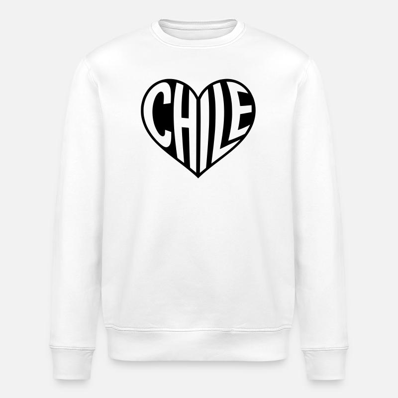 Chile Herz Typografie  - Stanley/Stella Unisex Bio-Sweatshirt ROLLER - Weiß