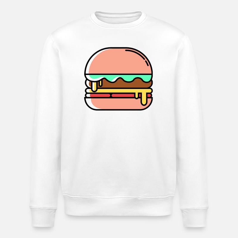 Burger Icon - Stanley/Stella Unisex Bio-Sweatshirt ROLLER - Weiß