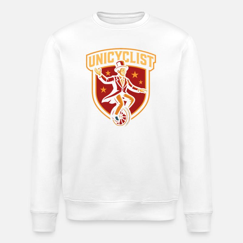 Zirkus-Einradfahrer Lustiger Kinderzirkus - Stanley/Stella Unisex Bio-Sweatshirt ROLLER - Weiß