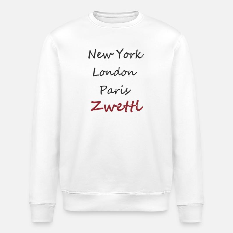 Stadtkosmos Handschrift Rot - Zwettl - Stanley/Stella Unisex Bio-Sweatshirt ROLLER - Weiß