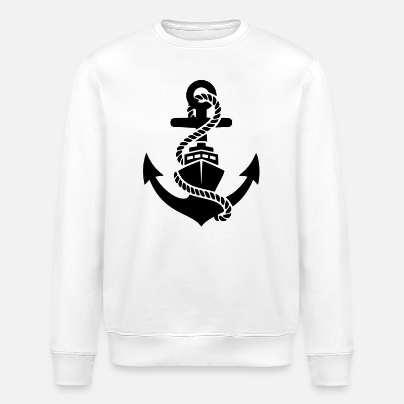 Anker Seil Maritim Silhouette - Stanley/Stella Unisex Bio-Sweatshirt ROLLER - Weiß