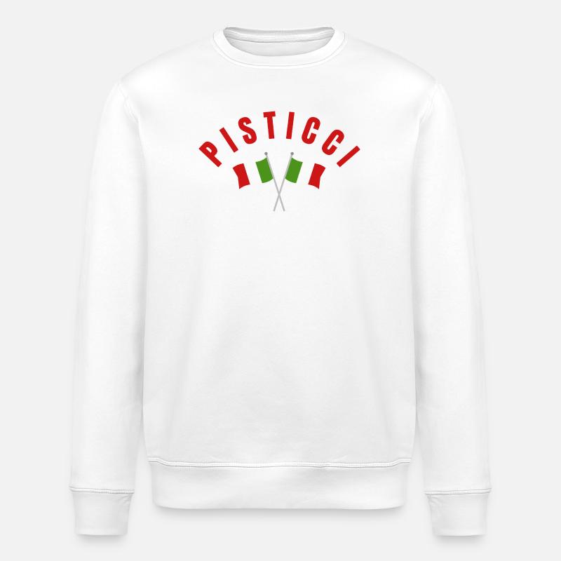 Pisticci Italienische Flaggen - Stanley/Stella Unisex Bio-Sweatshirt ROLLER - Weiß