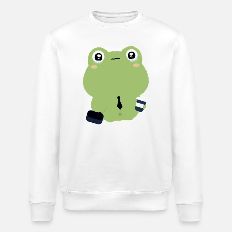 Grenouille fatiguée en cravate - Sweat bio ROLLER Stanley/Stella Unisexe - blanc