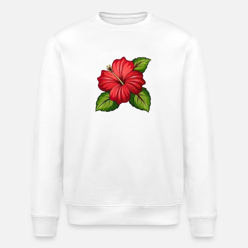 Hibiskusblüte - Stanley/Stella Unisex Bio-Sweatshirt ROLLER - Weiß