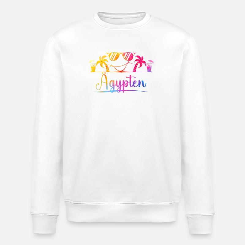 Palmiers tropicaux de plage d’Égypte - Sweat bio ROLLER Stanley/Stella Unisexe - blanc