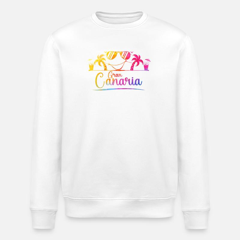 Gran Canaria Strand Regenbogen - Stanley/Stella Unisex Bio-Sweatshirt ROLLER - Weiß