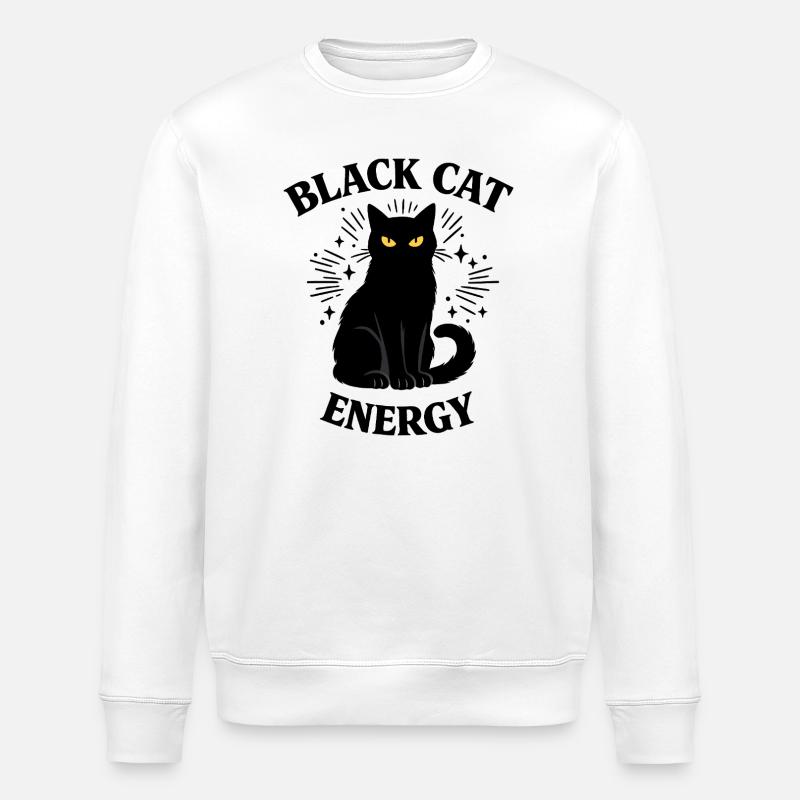Black Cat Energie - Stanley/Stella Unisex Bio-Sweatshirt ROLLER - Weiß