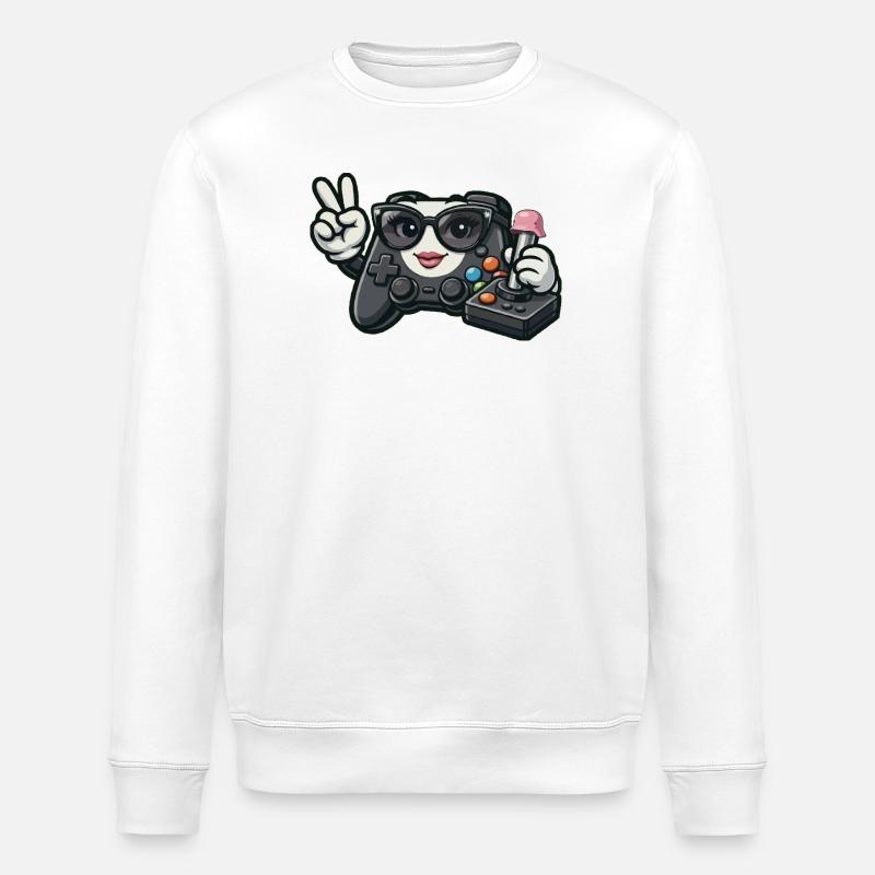 Kawaii WWII-Spielcontroller - Stanley/Stella Unisex Bio-Sweatshirt ROLLER - Weiß