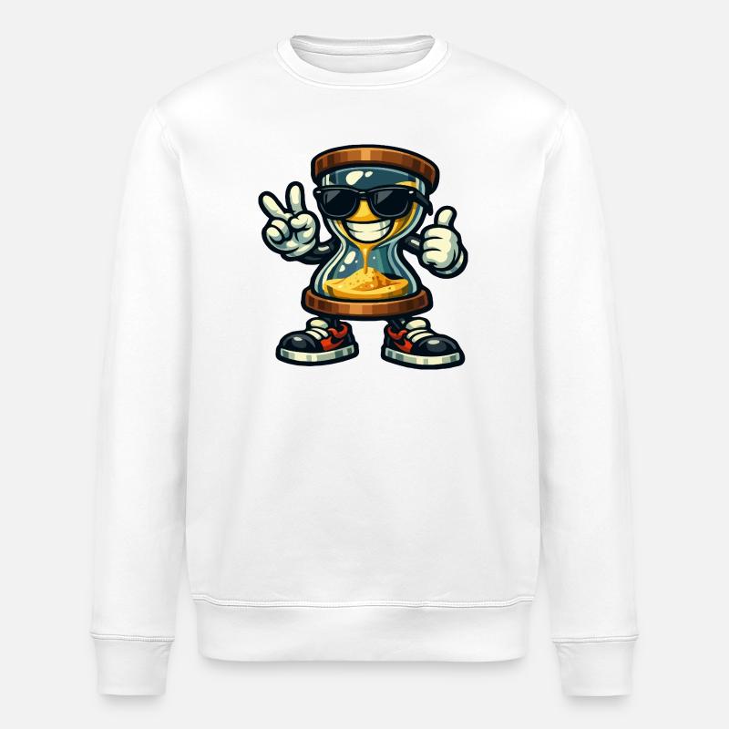 Sanduhr mit Sonnenbrillen-Vibes - Stanley/Stella Unisex Bio-Sweatshirt ROLLER - Weiß