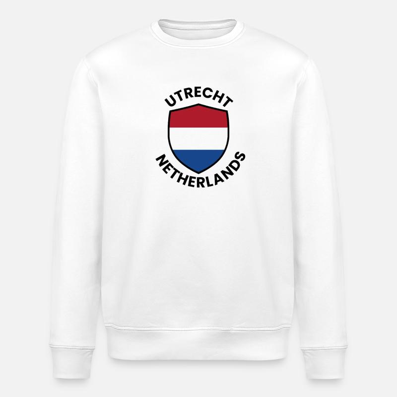 Utrecht Shield Netherlands flag - Stanley/Stella ROLLER Unisex Organic Sweatshirt - white