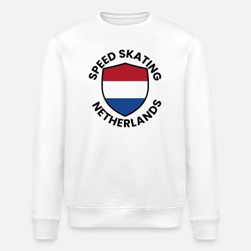 Speedskate Netherlands Shield - Stanley/Stella Unisex Bio-Sweatshirt ROLLER - Weiß