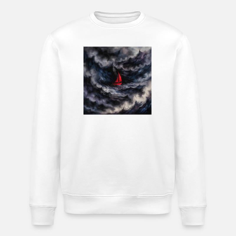 Rotes Segel im Sturm - Stanley/Stella Unisex Bio-Sweatshirt ROLLER - Weiß