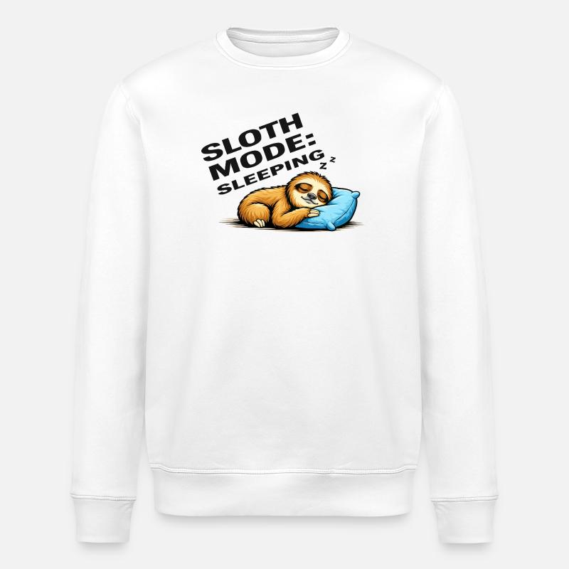 Sloth Mode Sleeping - Stanley/Stella ROLLER Unisex Organic Sweatshirt - white