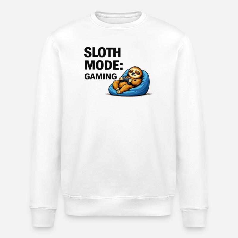 Sloth-Modus-Gaming - Stanley/Stella Unisex Bio-Sweatshirt ROLLER - Weiß