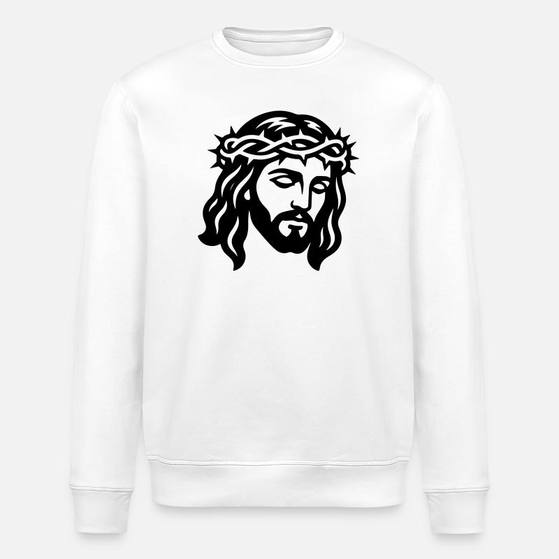 Jésus-Christ Head - Sweat bio ROLLER Stanley/Stella Unisexe - blanc