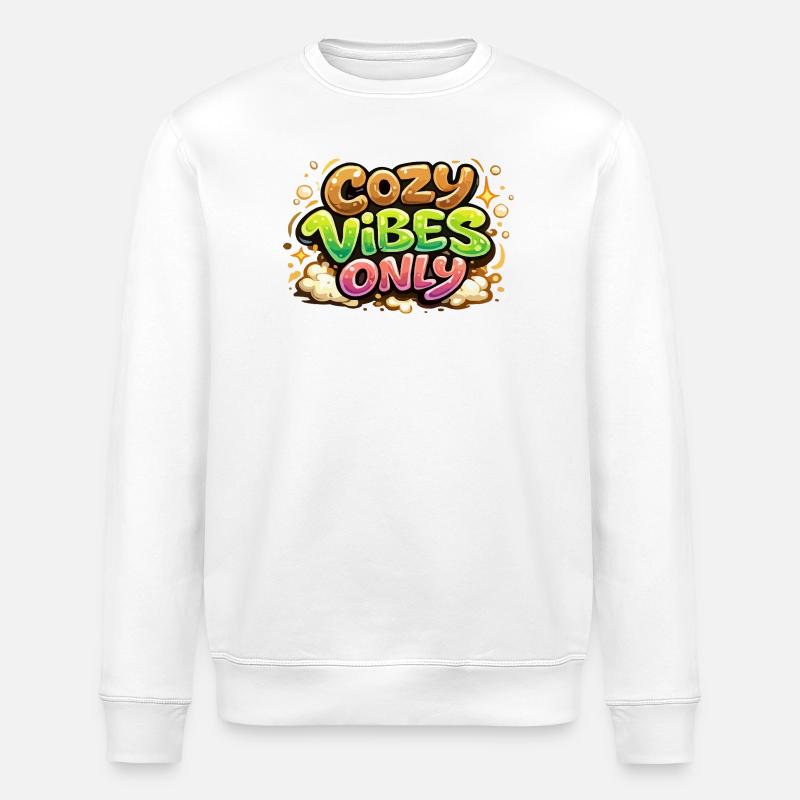 Cozy Vibes Only - Stanley/Stella Unisex Bio-Sweatshirt ROLLER - Weiß