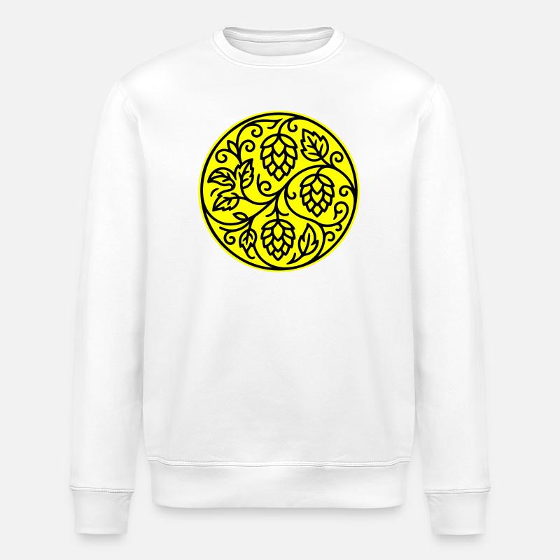 Hopfen Gerste Malz Symbol - Stanley/Stella Unisex Bio-Sweatshirt ROLLER - Weiß