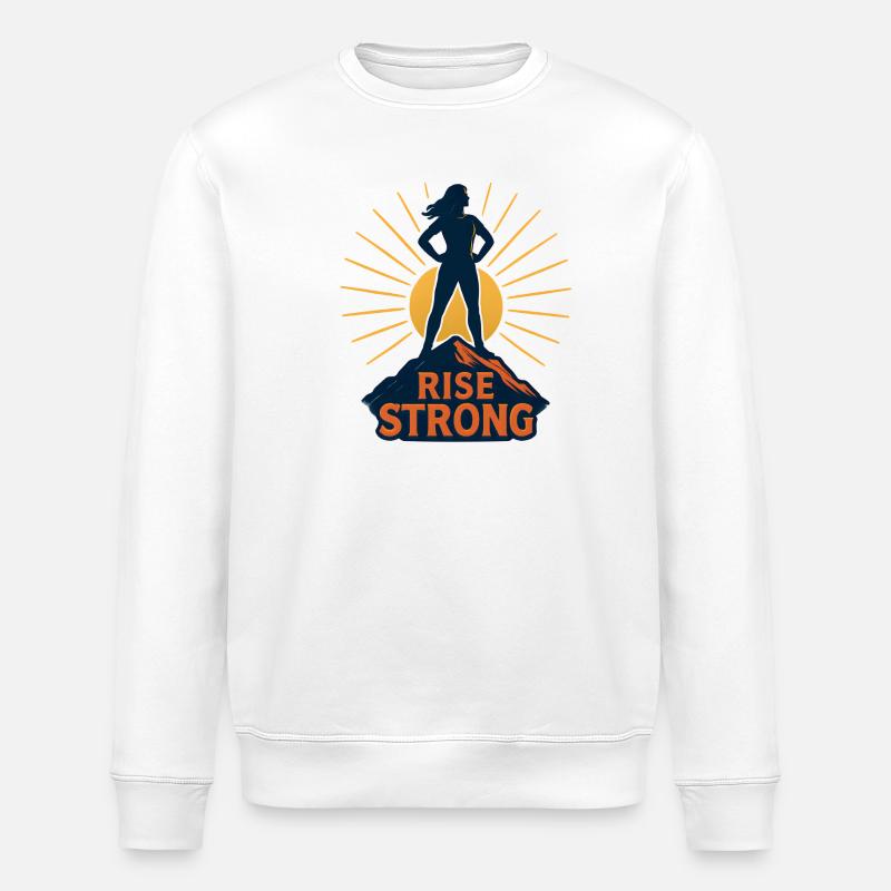 Rise Strong Bergsteigerin - Stanley/Stella Unisex Bio-Sweatshirt ROLLER - Weiß
