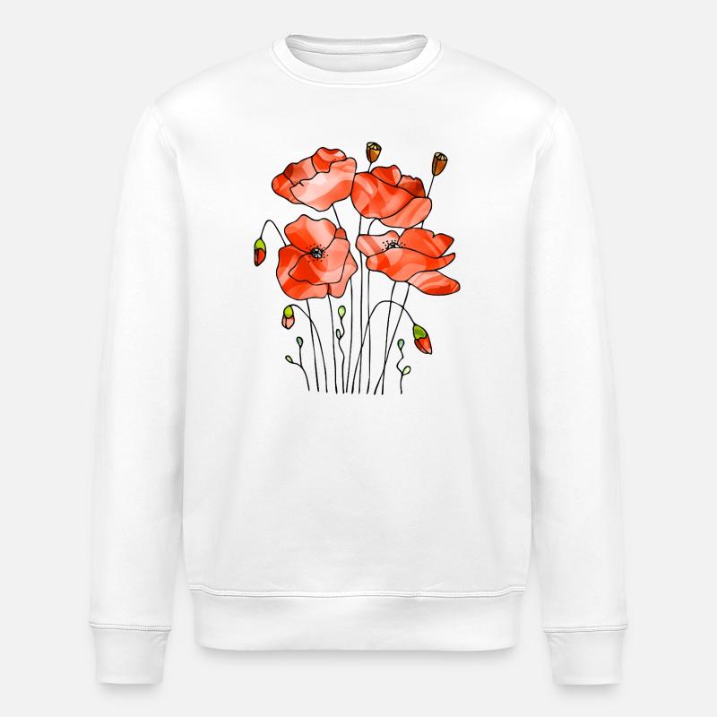 Blomster - Stanley/Stella økologisk unisex-sweatshirt ROLLER - hvid
