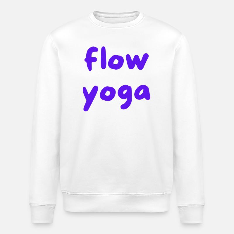 Flow Yoga Handlettering Purpur - Stanley/Stella Unisex Bio-Sweatshirt ROLLER - Weiß