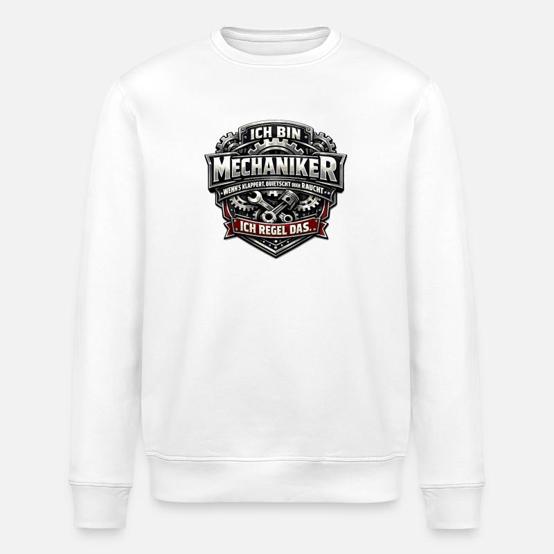 Ich bin Mechaniker Logo - Stanley/Stella Unisex Bio-Sweatshirt ROLLER - Weiß