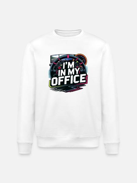 I'm in my office - Stanley/Stella ROLLER Unisex Organic Sweatshirt - white