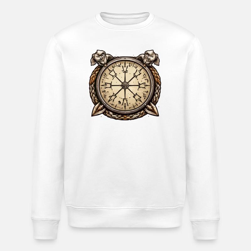 Nautischer Kompass Wikinger - Stanley/Stella Unisex Bio-Sweatshirt ROLLER - Weiß