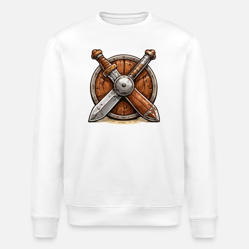 Shield and Swords Viking - Stanley/Stella ROLLER Unisex Organic Sweatshirt - white