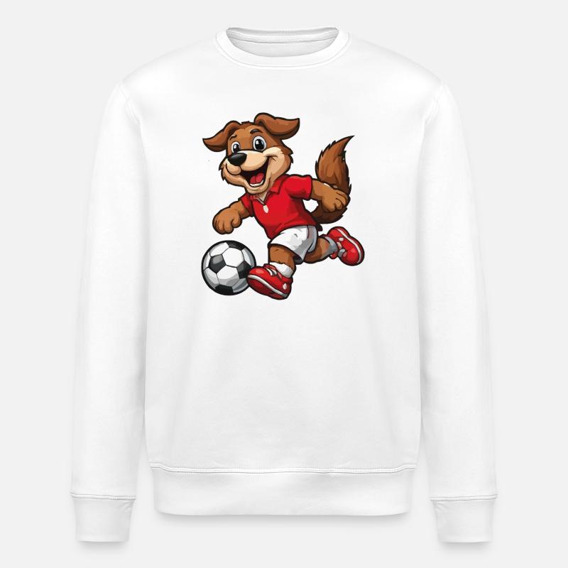 Fußball Hund - Stanley/Stella Unisex Bio-Sweatshirt ROLLER - Weiß