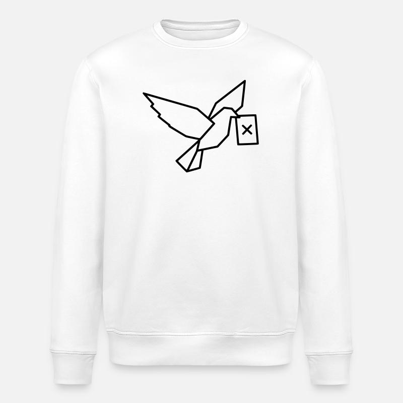 Brieftaube Wahlzettel Outline - Stanley/Stella Unisex Bio-Sweatshirt ROLLER - Weiß