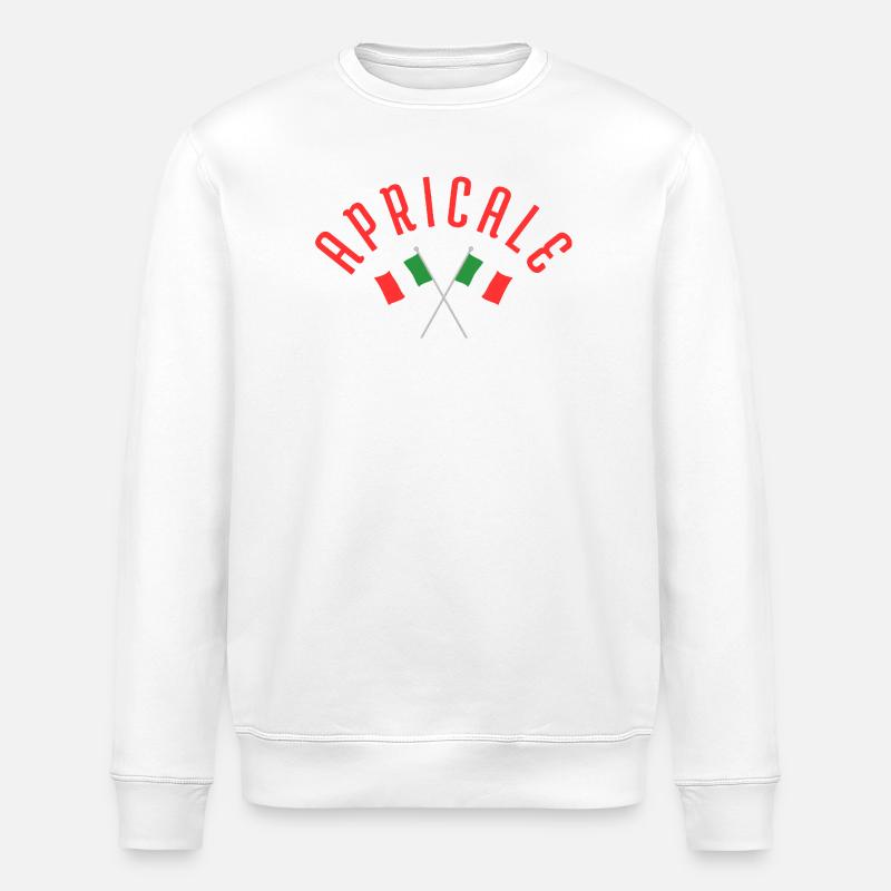 Apricale Crossed Italian Flags - Stanley/Stella ROLLER Unisex Organic Sweatshirt - white