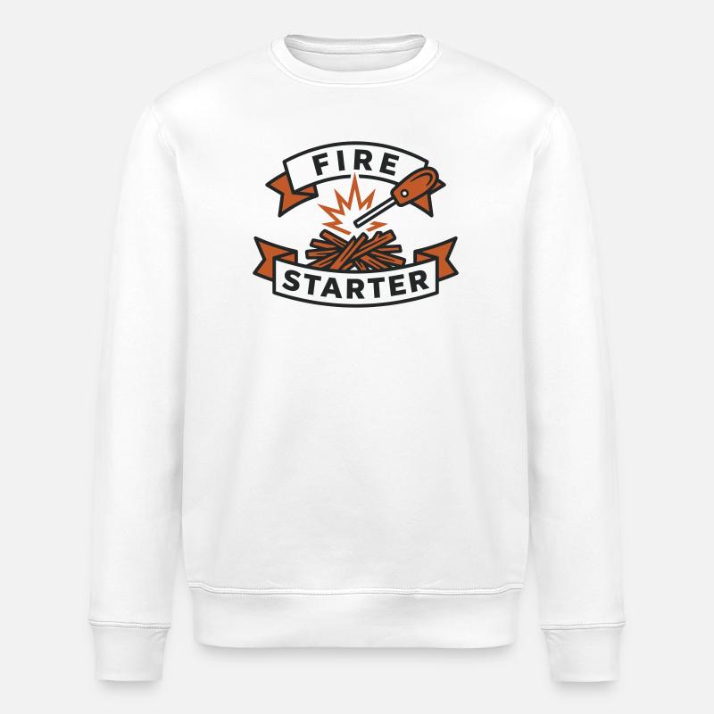 Allumeur de Feu Fire Starter Braise - Sweat bio ROLLER Stanley/Stella Unisexe - blanc