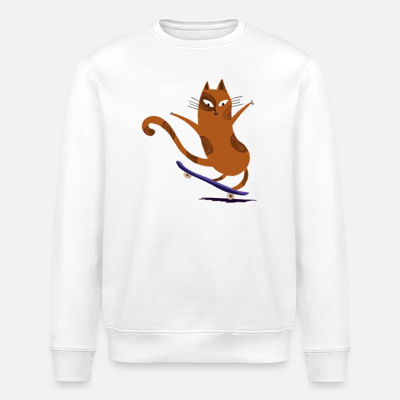 Skateboard pour chat - Sweat bio ROLLER Stanley/Stella Unisexe - blanc