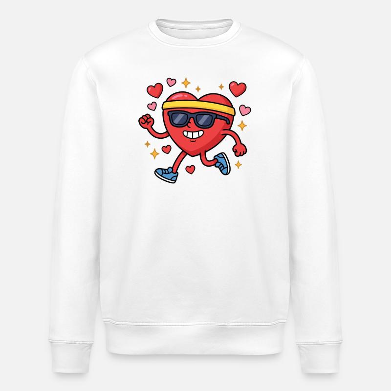 Course amusante pour la Saint-Valentin - Sweat bio ROLLER Stanley/Stella Unisexe - blanc
