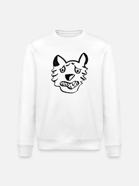 Black Wolf Graffiti Lines - Stanley/Stella ROLLER Unisex Organic Sweatshirt - white